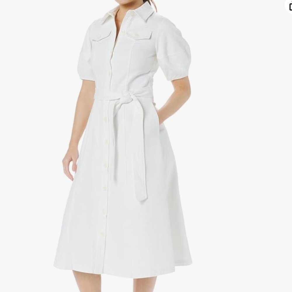 Shoshanna Women's Ivory Denim Mara Dress (Size 8, NWT)- New photos